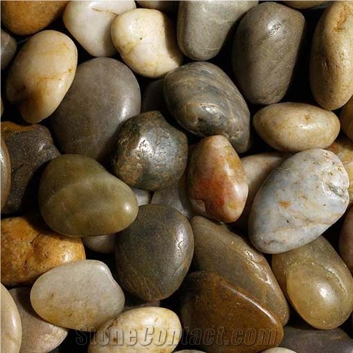 Exotic Pebbles, Black Polished Pebbles, Polished Blended Beach Pebbles