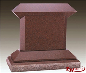 Good Qaulity Asian Style Roof Top Indian Red/ Imperial Red Granite Tombstone Design/ Upright Monuments/ Headstones/ Monument Design/ Single Monuments