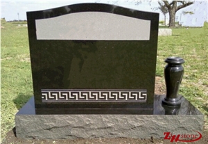 Good Quality Cheap Price Serp Top with Side Vase Shanxi Black/ Jet Black/ Absolute Black Granite Tombstone Design/ Monument Design/ Western Style Monuments/ Upright Monuments/ Headstones