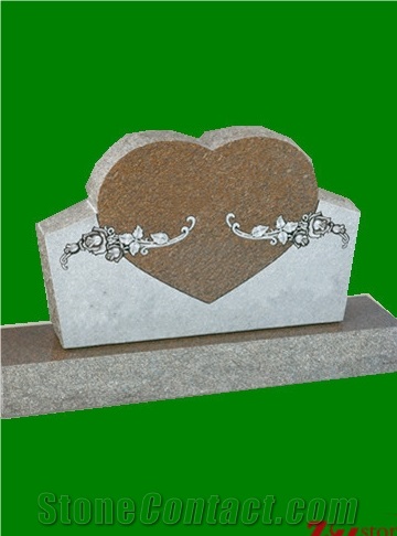 Good Quality Heart Design Dakota Red Granite Monument Design/ Single Monuments/ Heart Tombstones/ Gravestone/ Custom Monuments