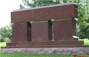 Good Quality Polished Bench Style Indian Red/ Imperial Red Granite Tombstone Design/ Western Style Monuments/ Upright Monuments/ Headstones/ Monument Design