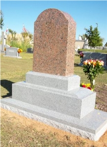 Good Quality Polished Custom Design Oval Top Pink Porrino/ G603/ Georgia Grey Granite Tombstone Design/ Monument Design/ Western Style Monuments/ Upright Monuments/ Headstones
