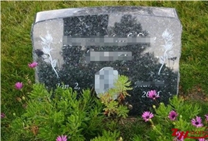 Good Quality Polished Grass Maker Blue Pearl Granite Tombstone Design/ Headstones/ Monument Design/ Western Style Tombstones/ Cemetery Tombstones