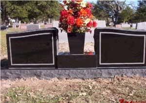 Good Quality Tipycial Wing Design Shanxi Black/ Absolute Black/ Jet Black Granite Tombstone Design/ Double Monuments/ Headstones/ Western Style Tombstones/ Family Monuments