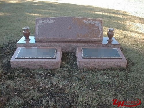 Good Quality Tipycial Wing Design Shanxi Black/ Absolute Black/ Jet Black Granite Tombstone Design/ Double Monuments/ Headstones/ Western Style Tombstones/ Family Monuments