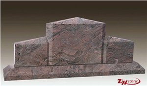 Good Quality Unique Design Multicolor Red Granite Tombstone Design/ Western Style Monuments/ Upright Monuments/ Headstones/ Monument Design