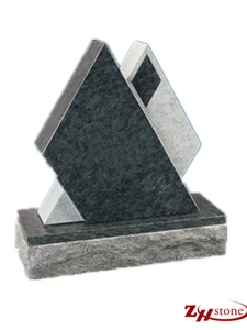 Polished Cheap Straight Style Vizag Blue/ Bahama Blue Granite Tombstone Design/ Western Style Monuments/ Upright Monuments/ Headstones/ Monument Design