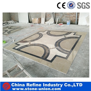 Colorful Marble Water Jet Medallion or Water Jet Pattern for Hotel Hall and Lobby