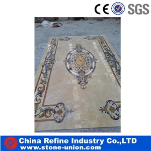 Interior White Marble Waterjet for Hotel Lobby