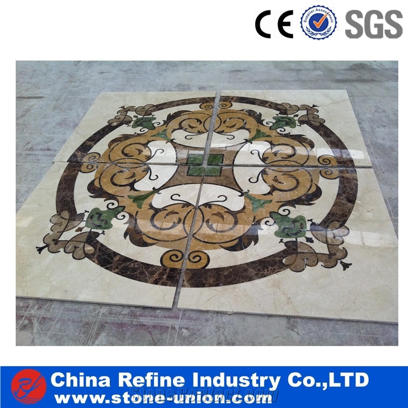 Multicolor Round Marble Cnc Waterjet Pattern for Villa