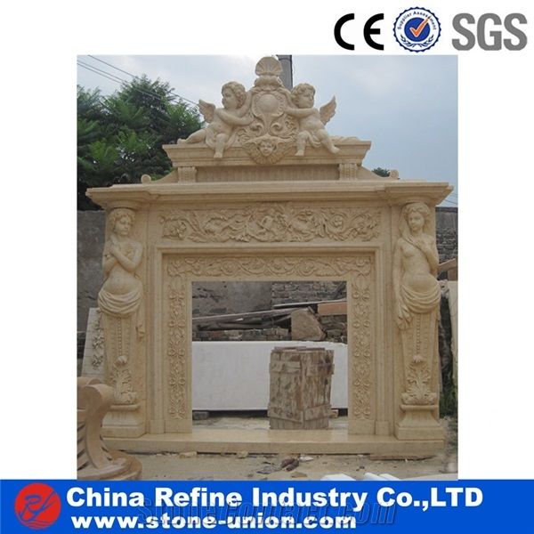 White Marble Fireplace Carving Stone Fireplace In Hot Market