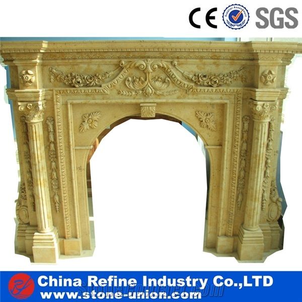 White Marble Fireplace Carving Stone Fireplace In Hot Market