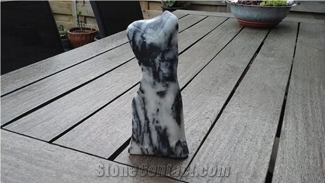 Black/White Soapstone Block for Carve