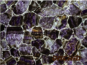 Amethyst Semi Precious Stone Slabs & Tiles,Amethyst Gemstone Decorative Wall Cladding Tiles,Amethyst for Hotel Lobby Countertops