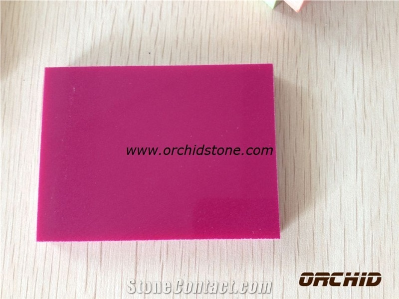Pink Pure Color Quartz Slabs & Tiles,Pink Color Solid Surface Slabs & Tiles,Pink Color Engineered Stone