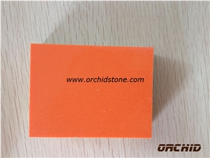 Pure Orange Color Quartz Slabs & Tiles,Pure Orange Color Solid Surface for Countertops,Pure Orange Color Engineered Stone