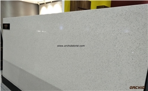 Silver White Quartz Slabs & Tiles,Crystal White Quartz/Solid Surface Flooring Tiles,White Galaxy Engineered Stone for Countertops,Bar Tops,Star Galaxy White Artificial Stone Kitchen Counter