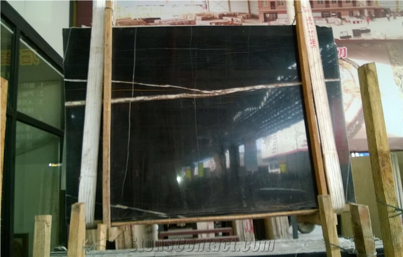 Negro Laurent Gold Marble Slabs and Tiles