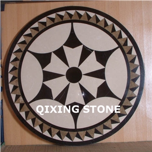 Mixed Marble Round Medallions Floor Tile Inlay Design Pattern Floor Tiles
