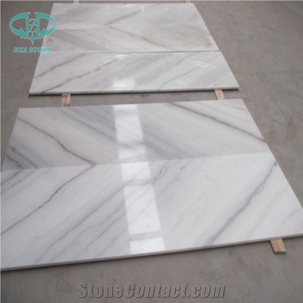 Bookmatched Guangxi White Marble Floor Covering Tiles, Gx White Marble Wall Covering Tiles, White Marble Pattern