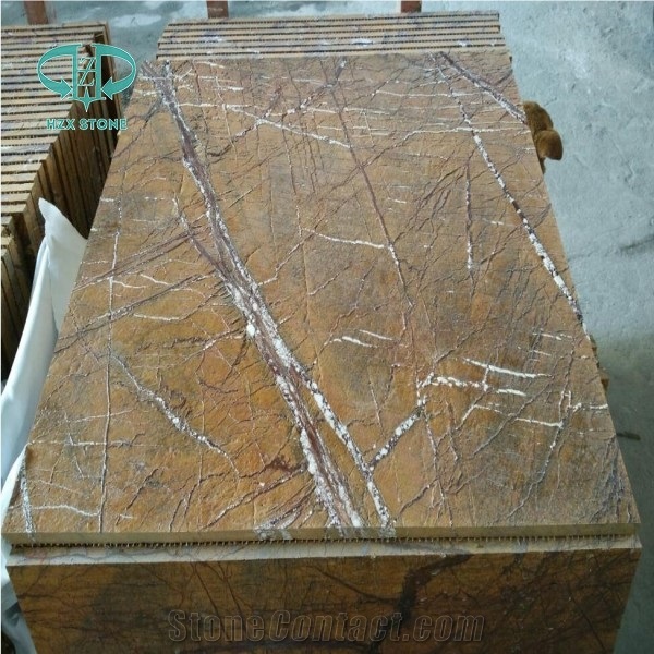 Brown Vein Marble, Rainforest Gold Marble, India Yellow Marble Slabs & Tiles, Brown Marble Floor Covering Tiles