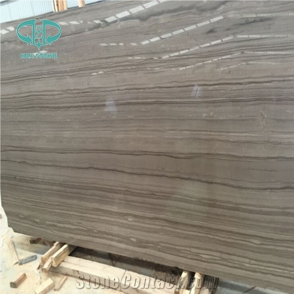 China Athen Wood Marble Slab, China Brown Marble