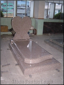 Heart Tombstone, Indian Red Granite Tombstone & Monument