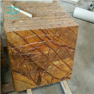 Polished Rainforest Gold Marble, India Yellow Marble Slabs & Tiles, Brown Marble Floor Covering Tiles