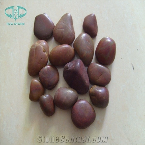 Red Polished Pebbles, Brown Pebble Stone, Mixed Pebble Stone