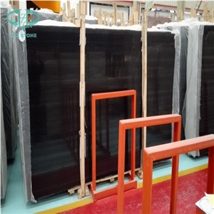 Royal Black Wooden Marble Slabs