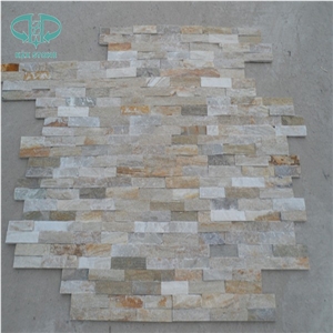 Yellow Rust Slate, Wall Cladding, Cultured Stone, Stacked Stone Veneer Wall Panel