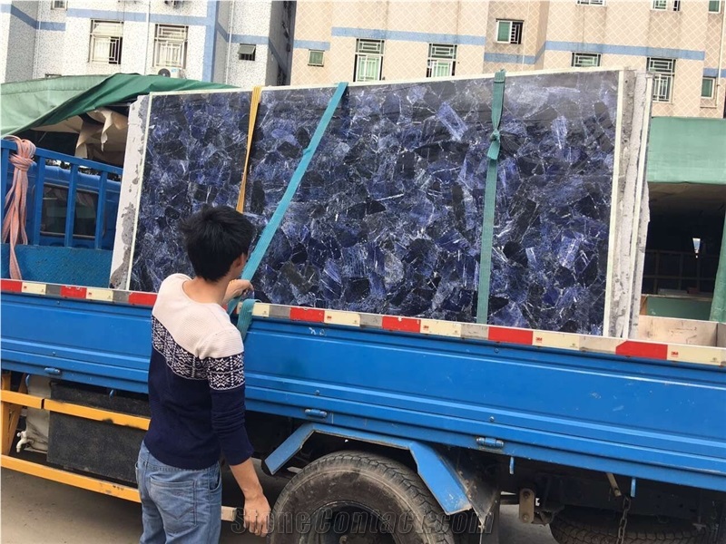 Blue Agate Stone Semiprecious Stone Slabs&Tiles, Blue Stone for Counter Top Wall & Table