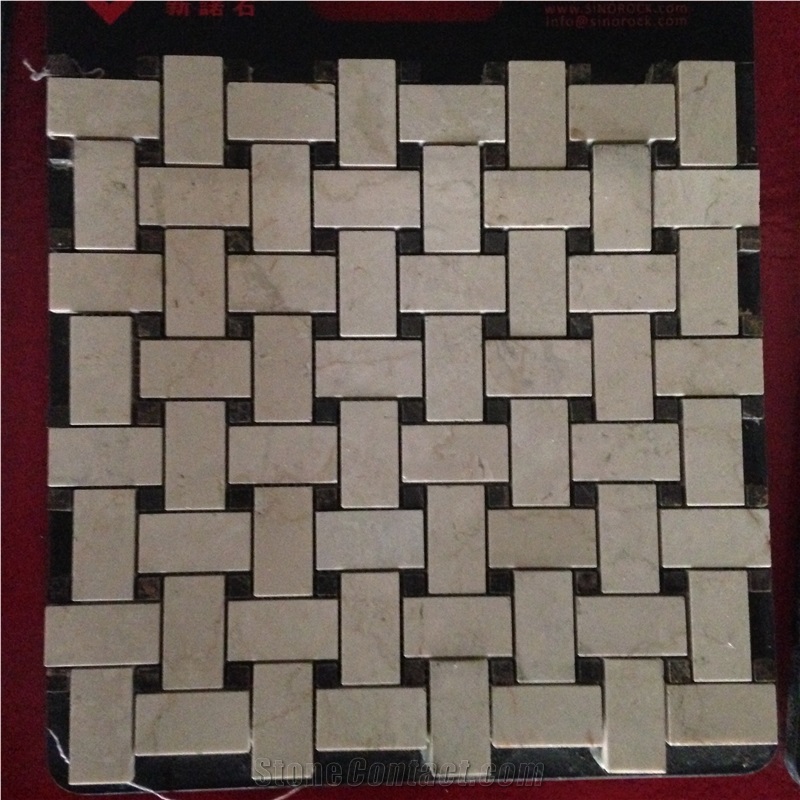 Dark Emperador Mosaic Tile Chipped 48*48 Mosaic Tile for Wall