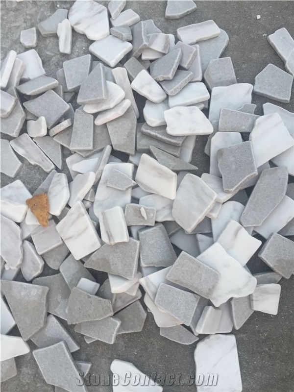 Light Grey Marble Pebble Mosaic Tile Wooden Grey Tumbled Mosaic Tile for Floor
