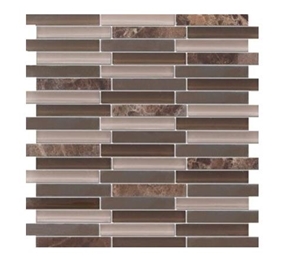 Marble Emperador Dark Mix Glass Mosaic Tile for Project