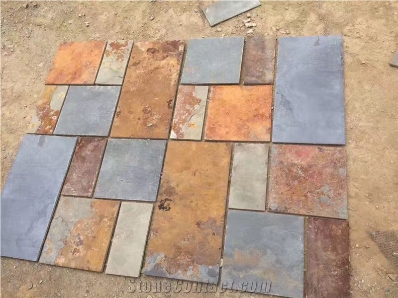 Multicolor Slate Patio Stones,Natural Paving Stone,Slate Wall Tiles