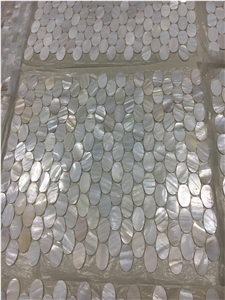 Oval Shell Mosaic Natural Color Oval Chipped Mosaic Tile for Walling