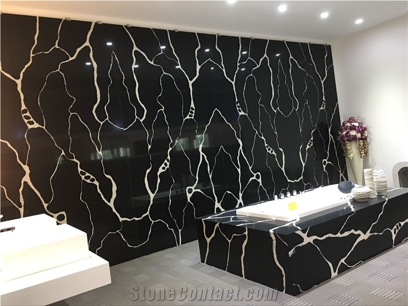 Quartz Slabs-Calacatta, Solid Surface Engineered Stone from China