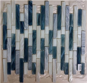 Stone Mix Glass Mosaic Tile for Linear Mosaic