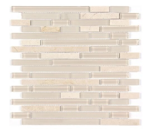 Stone Mix Glass Mosaic Tile for Linear Strips Mosaic Tile for Project