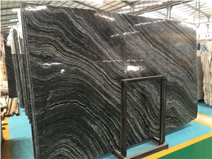 Tree Black,China Origin Black with Wooden Marble,Polished Marble Slabs and Tiles