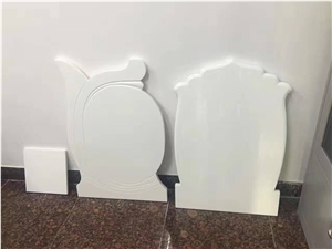 Western Style Crystallized Nano Glass White Stone Rectangle Sinks,Engineered Stone Tombstone Headstone Design,Building Material