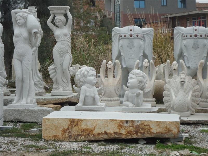 White Marble Stone , Hand Carved Garden Statue,Garden Decoration,