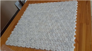 White Marble Wall Mosaic Calacatta White Floor Mosaic Pattern for Flooring