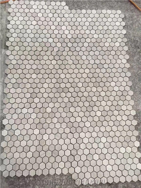 White Marble Wall Mosaic Calacatta White Floor Mosaic Pattern for Flooring