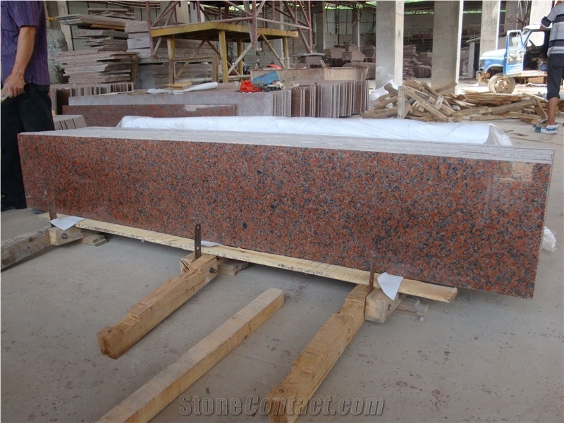 China Maple Red G562 Granite , Dark Red Granite Middle Slab , Polished Tiles & Slabs, Natural Building Stone Flooring,Feature Wall,Interior Outdoor Paving,Clading, Flamed Tiles and Slabs