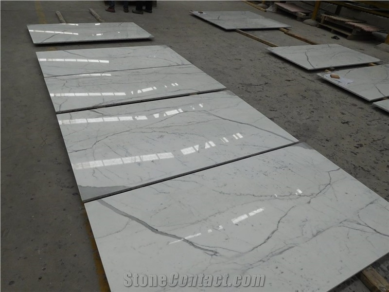 Italy Bianco Carrara Calacatta White Marble Slabs, Thin Tile,Cut Size, Wall Stones, Natural Stones, Building Stones, Walling, Wall Covering, Floor Polishing Skirtings