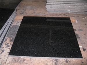 Black Galaxy Granite Slabs & Tiles, India Black Granite Polished Floor Covering Tiles