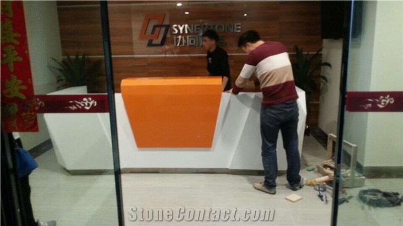 2017 New Design Solid Surface Reception Desk for Office
