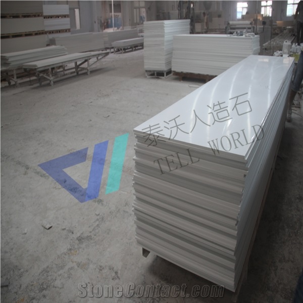 2017 Pure Acrylic Solid Surface Slab Artificial Marble Stone Panel Quartz Sheet